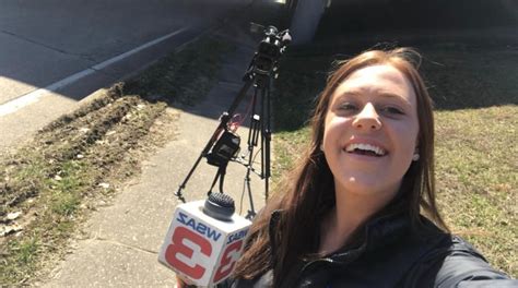 Tori yorgey - Fortunately, the reporter, Tori Yorgey, was able to bounce back up and quickly assure the viewing public that she was alright before finishing her report.